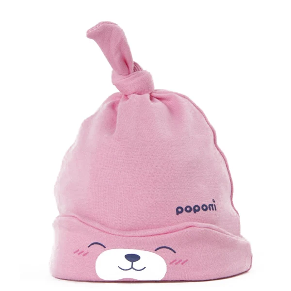 Deep Pink Высококачественные милые однотонные теплые шапки с рисунком для новорожденных; сезон весна-осень; новые мягкие хлопковые эластичные шапки для маленьких мальчиков и девочек - Цвет: Deep Pink