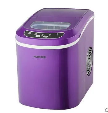 PURPLE 12kgs/24H портативный автоматический льдогенератор, бытовая цилиндрическая круглая льдогенератор для семьи, небольшой бар, кофейня - Цвет: PURPLE