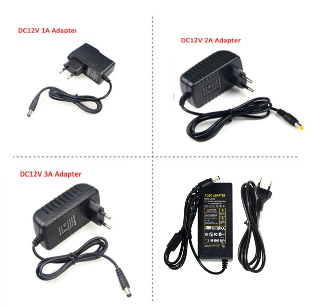 AC110 220V адаптер питания трансформатор Светодиодная лента 2A 3A 5A 8A DC 5V 12V 24V US/EU/UK/AU