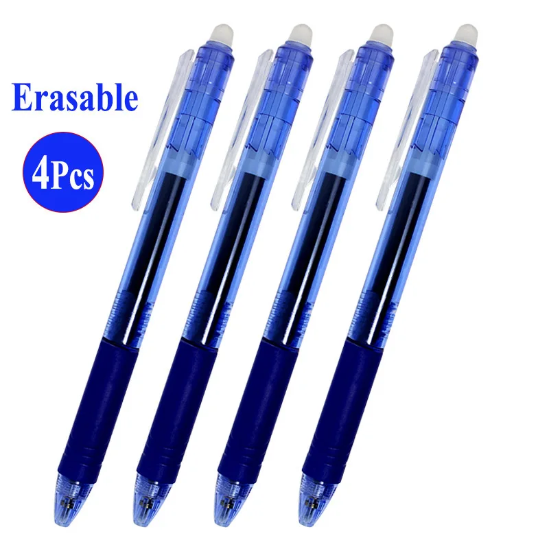 

0.7mm 0.5mm Erasable Pen Refill Slide Press Washable Handle Blue Black 8 Color Ink Stationery Rods Retractable Erasable Gel Pens
