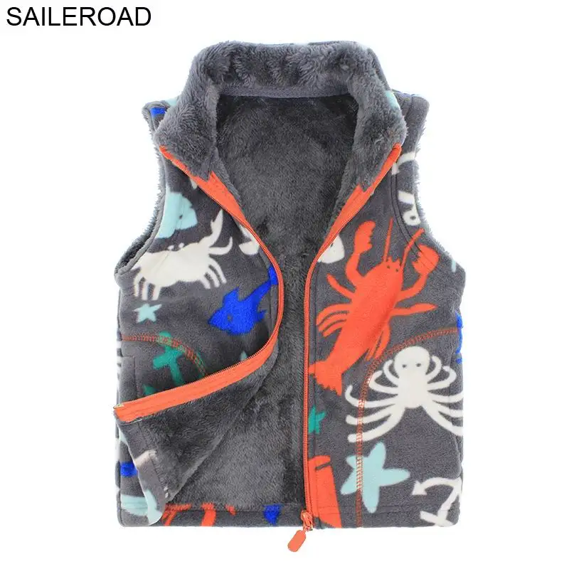 BX0255 01 same pictu SAILEROAD/жилетка для маленьких мальчиков с динозавром из мультфильма зимние пальто Теплый детский свитер-жилет для маленьких мальчиков Детский жилет для детей возрастом от 2 до 6 лет - Цвет: BX0255 01 same pictu