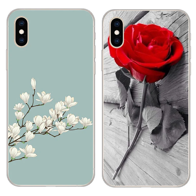 5 8 дюймовый чехол для iphone XS мягкий телефона в цветочек защитный 10S Чехлы