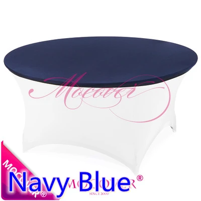 Темно-синий спандекс скатерть льняная подходит для 5 ft-6 футов круглых столов