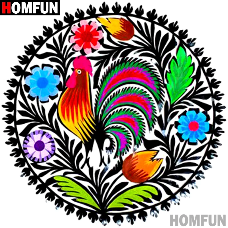 Алмазная живопись HOMFUN A09267 Мандала на петух картина с полными