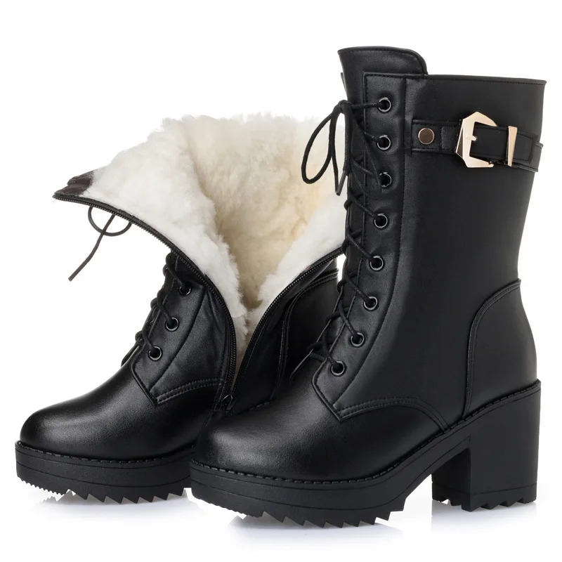 Зимняя обувь для женщин 2019 модные теплые зимние ботинки на толстом меху