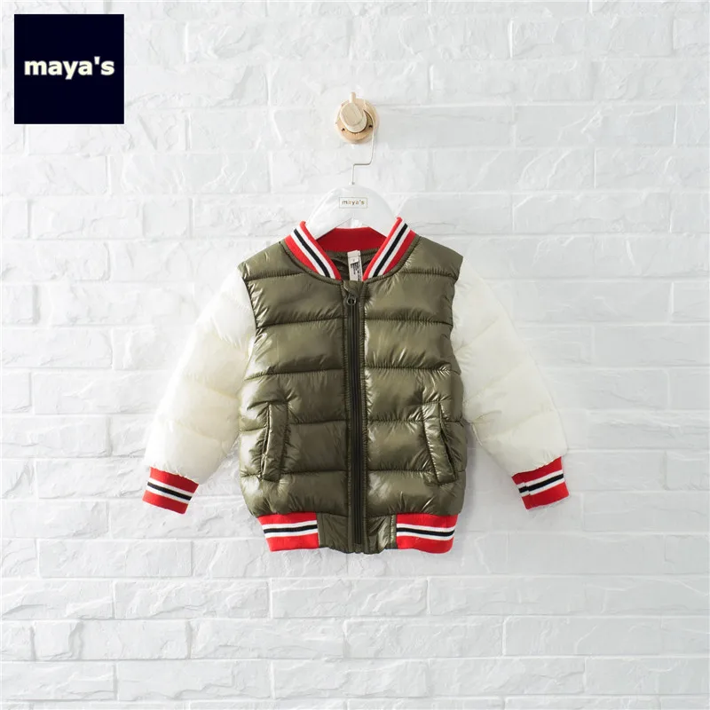 Mayas/модные зимние теплые парки для мальчиков с цветными блокировками детская