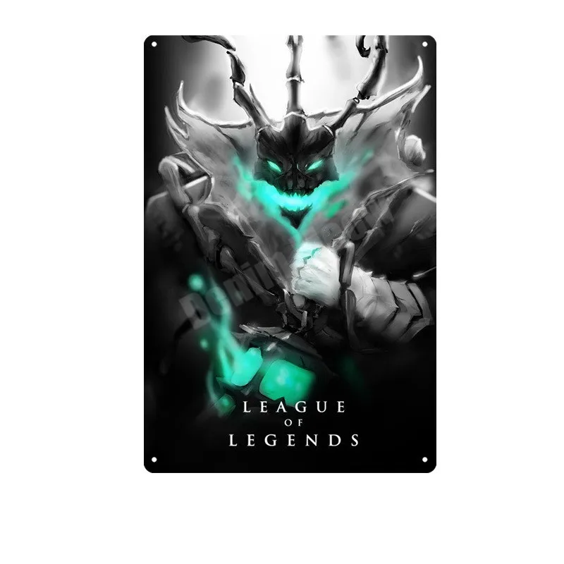 W League of Legends табличка винтажная металлическая жестяная вывеска Паб Бар Игровая комната декоративная тарелка Lee Sin живопись Настенная художественная Наклейка Декор N278 - Цвет: W