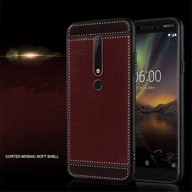 Для Nokia 6,1 чехол матовый в полоску личи Мягкий ТПУ чехол для Nokia X6 X5 X7 X3 X71 рельефный Капа для Nokia 5,1 3,1 2,1 5 6 7 8,1 Plus