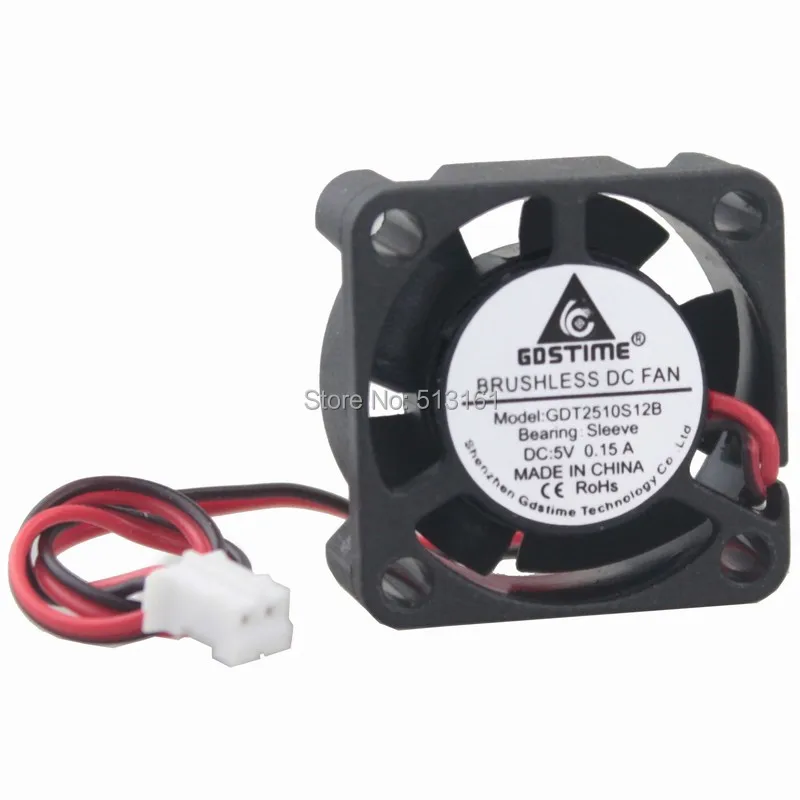 2 шт./лот Gdstime 5 В 2Pin 2510 25x10 мм микро машина DC охлаждение вытяжной кулер вентилятор 25