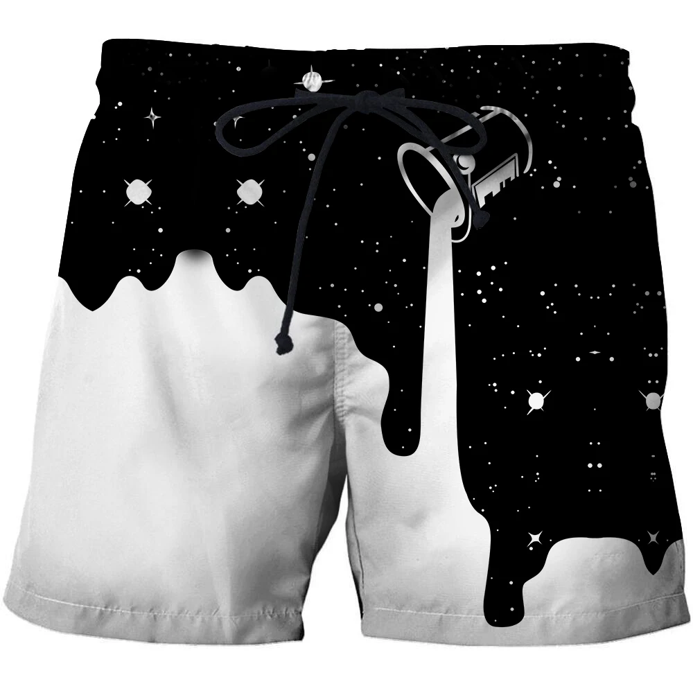 

Spilling Universe 3D Printed Summer Shorts Surfing Beach Shorts Masculino Men Travel Quick Vacation Streetwear Board Shorts