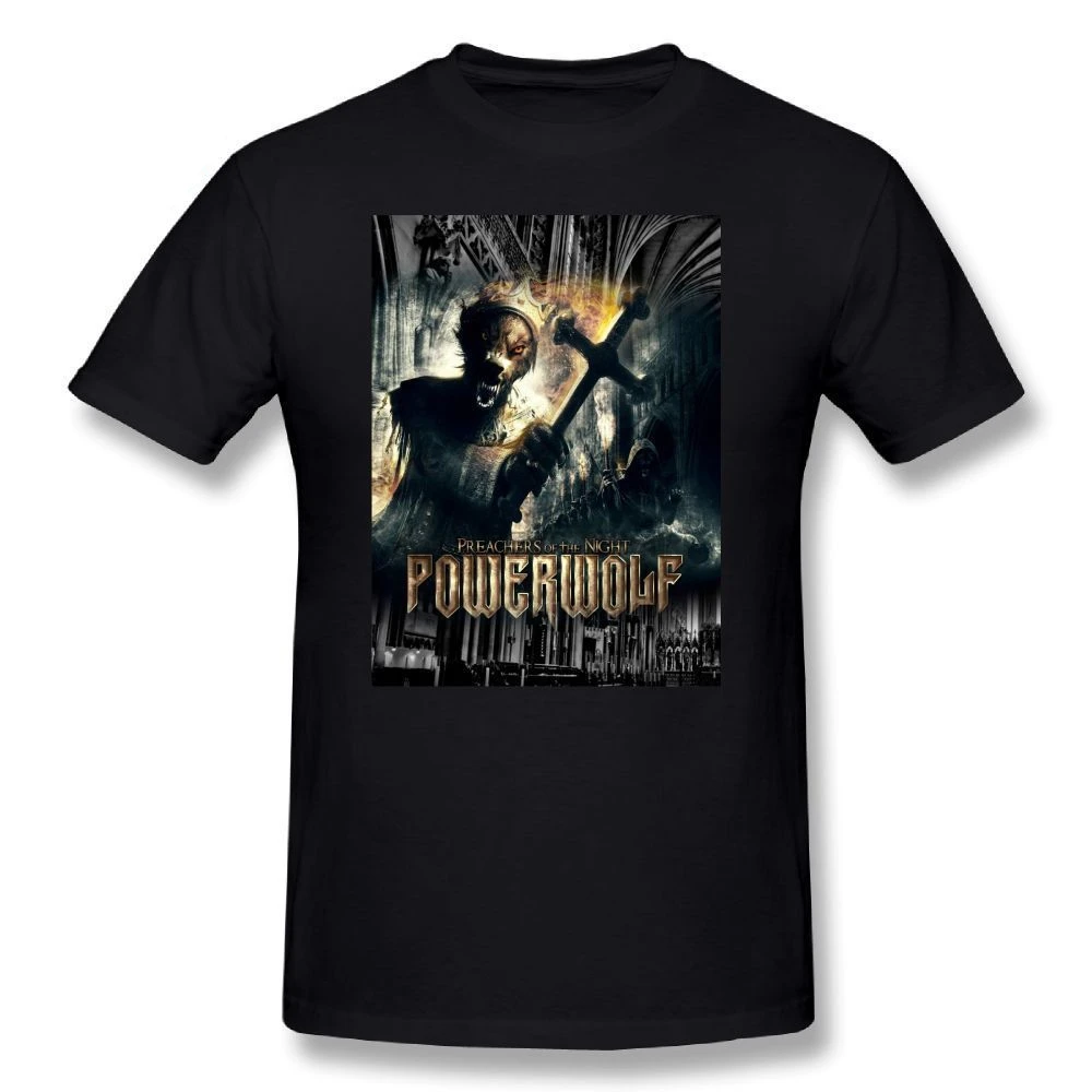 Powerwolf Футболка-Preachers of The Night Мужская хлопковая футболка большого размера с