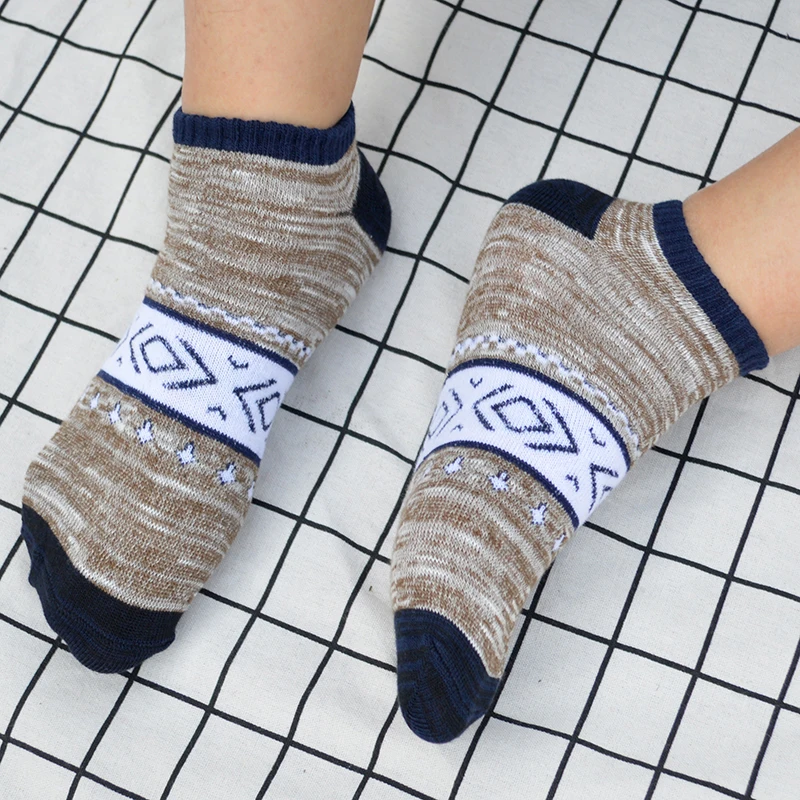 5 пар/уп. большие ромбовидные хлопковые мужские Короткие повседневные носки