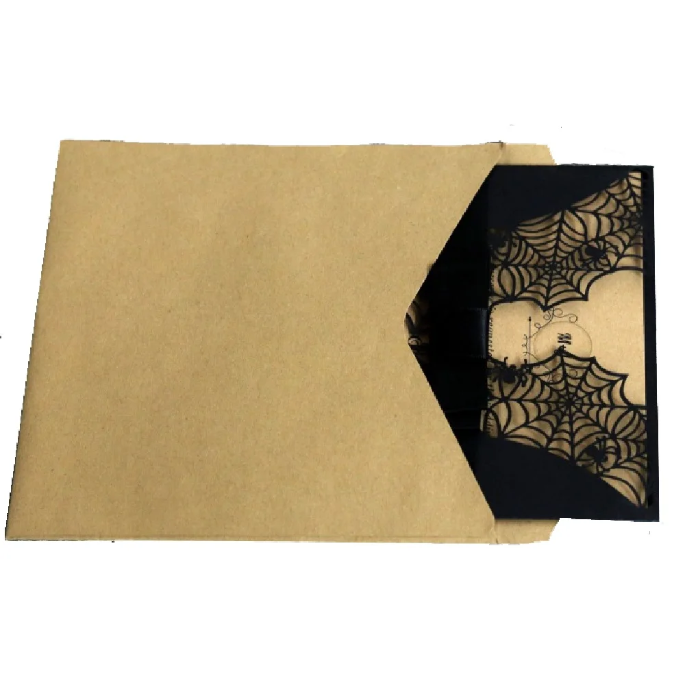 Черная жемчужная бумага Spiderweb лазерная резка кружева полые диаметром 15x15 см с