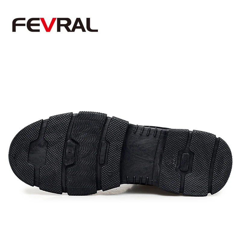 FEVRAL/ популярные мужские ботинки модные зимние ботильоны из коровьей замши новые осенние повседневные ботинки с высоким берцем из дышащего материала размеры 39-45