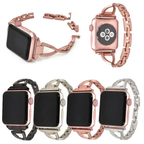 38 мм/42 мм браслет из нержавеющей стали женский ремешок для Apple Watch 3 2 1 Элегантный и