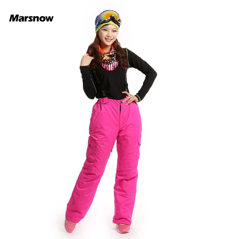 New Arrival Marsnow Brand Lady Outdoor Sport Waterproof Thick Ski Pants Women High Quality Snowboard Winter Hiking Snow Trousers