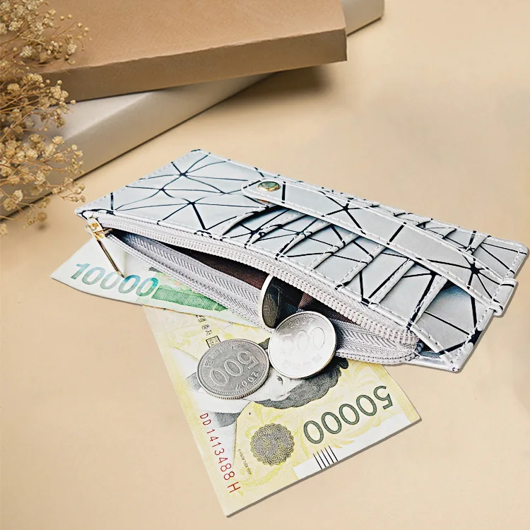 Ультратонкий стильный женский кошелек из искусственной кожи длинный на молнии