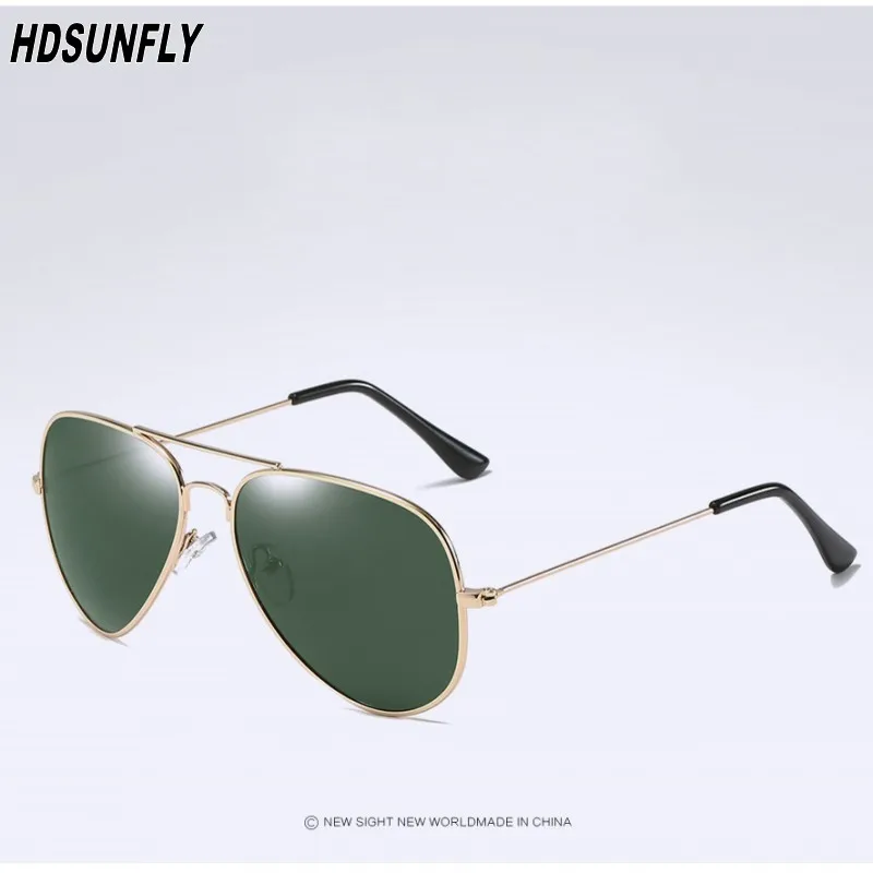 HDSUNFLY Мода поляризованных солнцезащитных очков для Для мужчин Для женщин фирменный дизайн авиации солнечные очки мужские женские очки Óculos de sol UV400 - Цвет линз: gold dark green