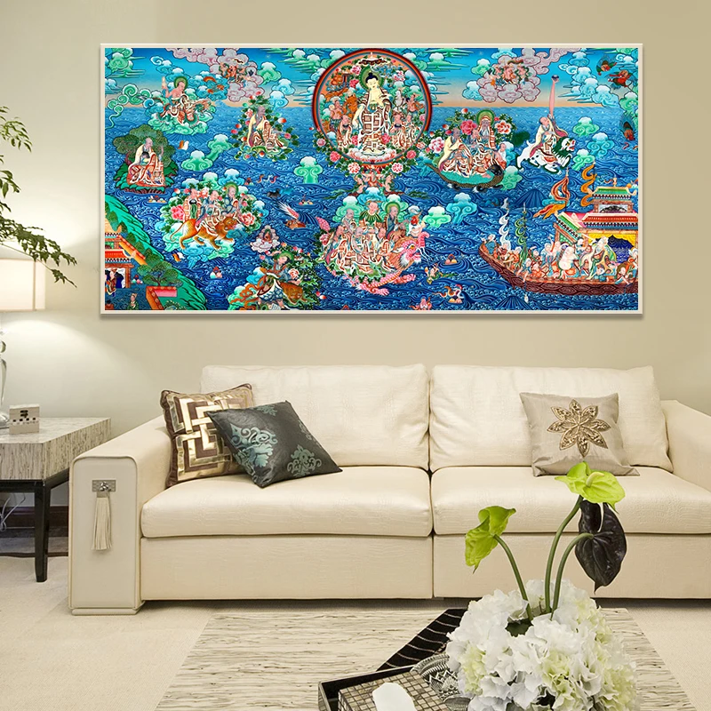 Sakyamuni and Arhat Thangka тибетская Классическая художественная копия буддистская статуя