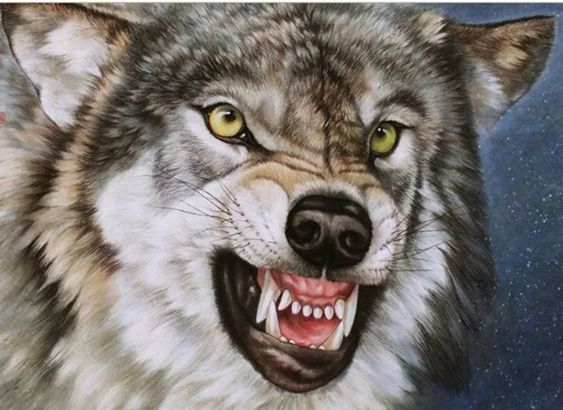 

5d Resin Diy Embroidery Square/round Wolf Pictures Wolf Diamond Mosaic 5D Picture Diamond Cross Stitch Kit