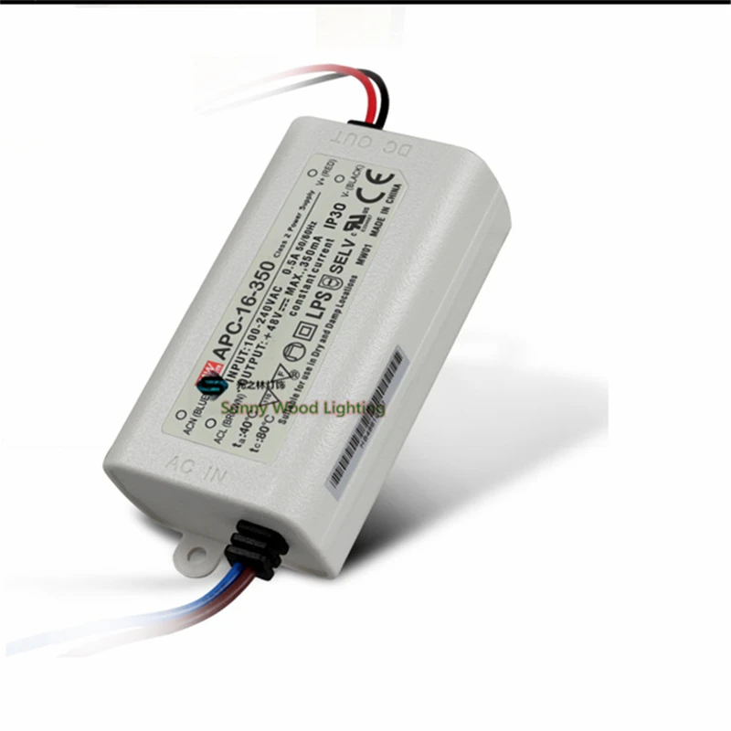 100-240Vac to 12-48VDC ,16.8W ,350ma constant current UL ,LPS,SELV listed power supply APC-16-350