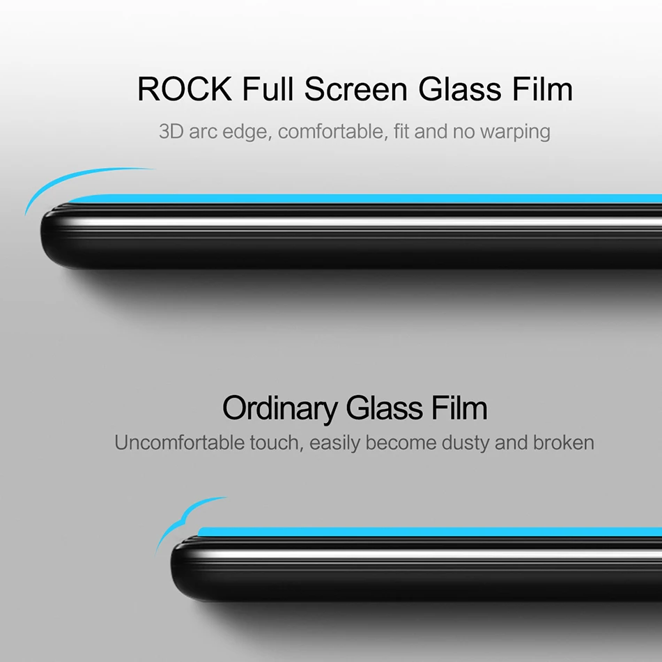 3D полное закаленное стекло для iPhone 8 8 plus, ROCK 9H анти-синий полный экран протектор высокая прозрачная пленка для iPhone8 с мягким краем