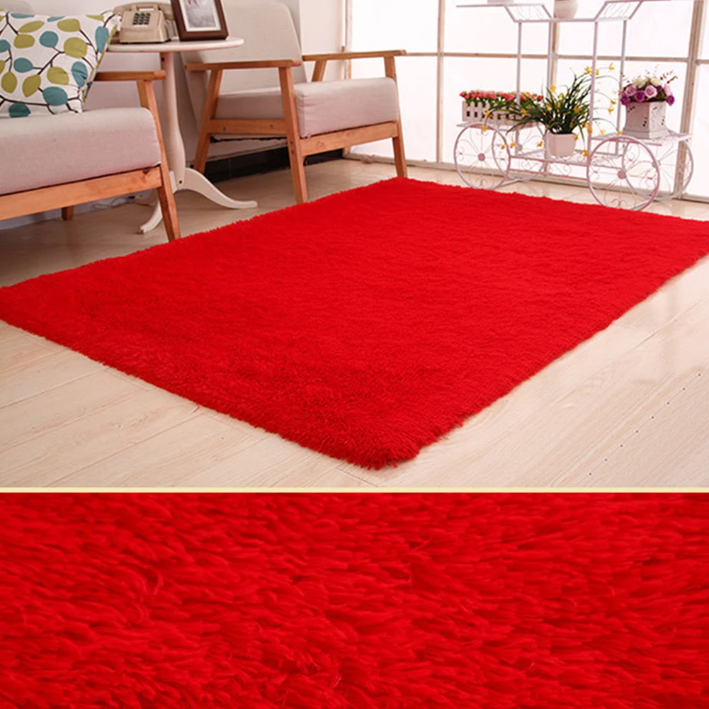 Red 120x160 см большая плюшевая лохматая утолщенная мягкая ковровая зона ковер коврики для столовой гостиной спальни домашнего офиса - Цвет: Red