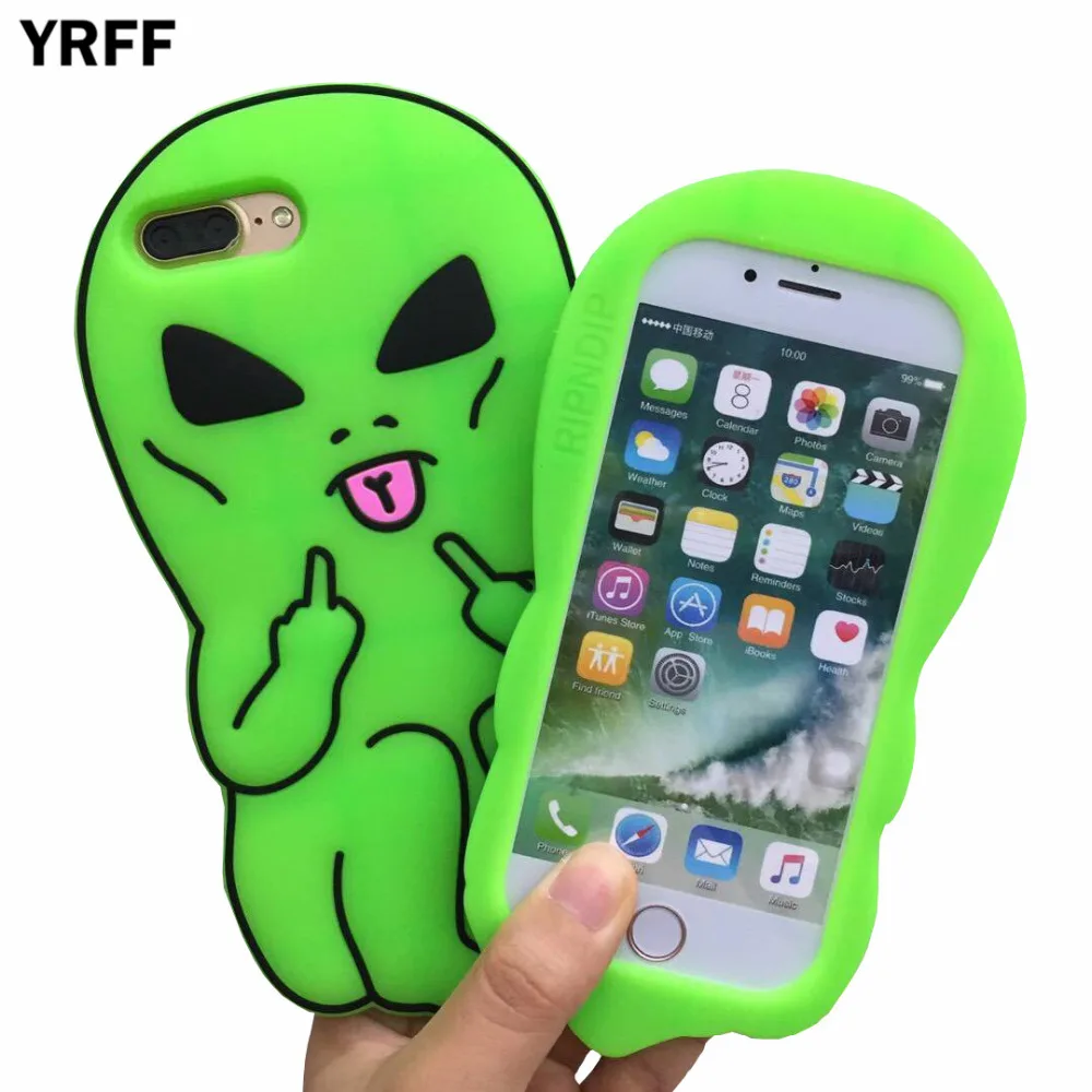 YRFF милый смешной 3D мультфильм странный инопланетянин чехол для телефона Чехлы