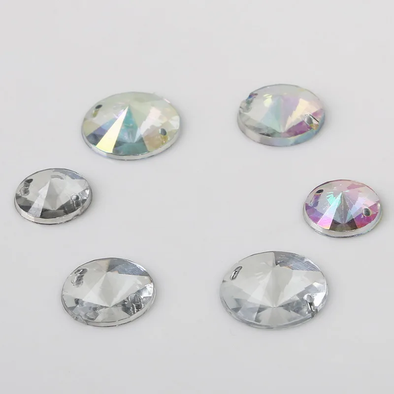 50 шт. круглые акриловые бусины 12/14/16 мм|rhinestone sew|flatback rhinestonesrhinestone sew on |
