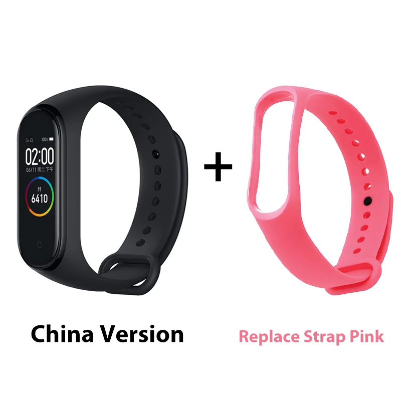 Розовый Xiaomi mi-браслет 4 музыкальный смарт-браслет mi Band 4 браслет пульсометр фитнес 135 мАч Bluetooth 5,0 цветной экран - Цвет: Розовый