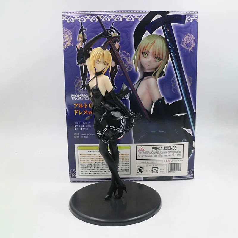 Аниме Fate Stay Night фигурка черное платье Saber Arturia Pendragon ПВХ Фигурки Коллекционная