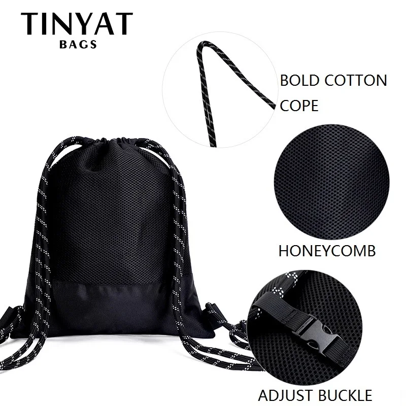 TINYAT мужской женский рюкзак на шнурке супер легкий спортивный плечо