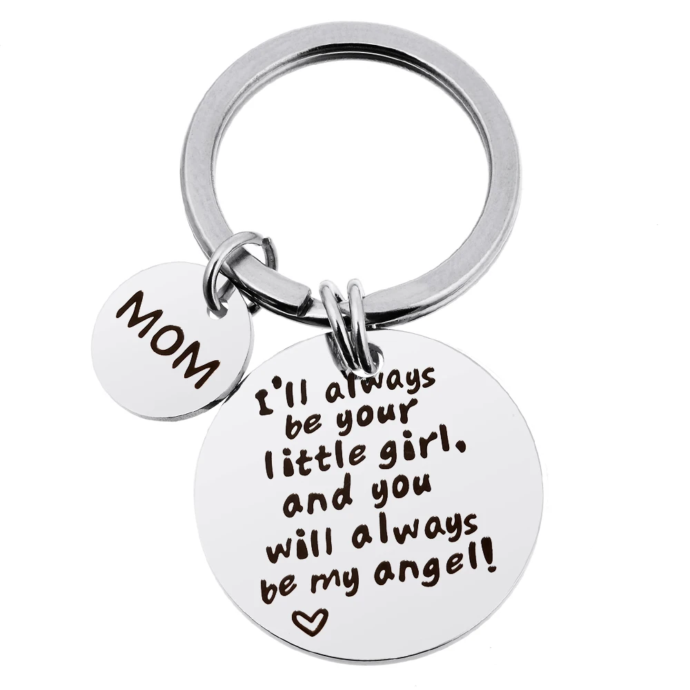 2019 Trendy Customized Stainless Steel Keychain Single-sided Engraving Letters Key Ring Ladies DIY Jewelry Men's Gift Private |