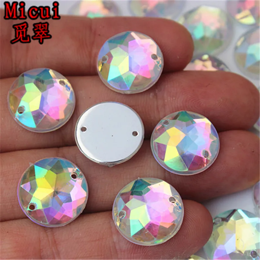 100 шт. прозрачные круглые акриловые стразы Micui ZZ4A 10/12/13/15 мм|sew on|acrylic rhinestonesrhinestone