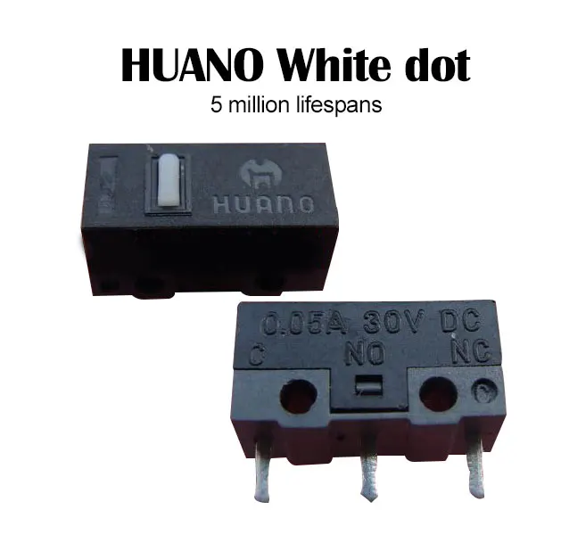 White dot Микрокнопка переключения мыши желтый/розовый/синий/белый синий корпус/зеленый дополнительно 2/посылка HUANO переключатель - Цвет: White dot