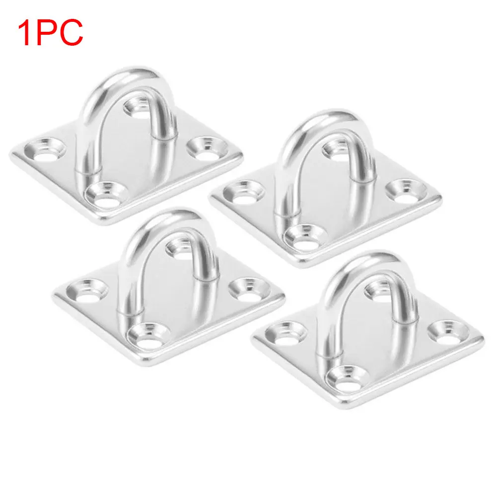 4 отверстия лодка Deck Eye Plate Rope крепежная прямоугольная фурнитура с кольцом из