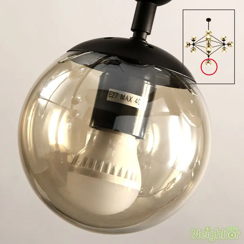 Новая современная промышленная подвесная люстра MODO стеклянный шар потолочное