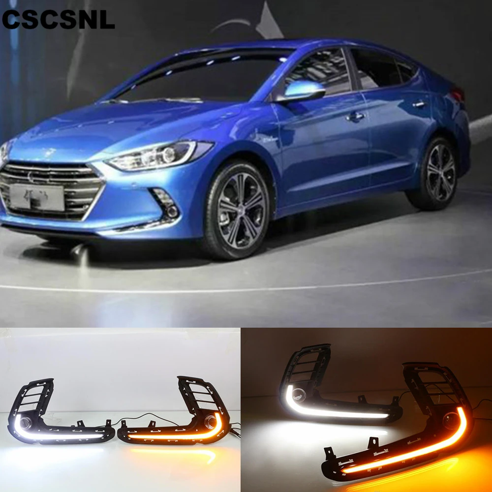 CSCSNL 2 шт. для Hyundai Elantra 2016 2017 2018 светодиодный DRL Габаритные огни ABS колпак
