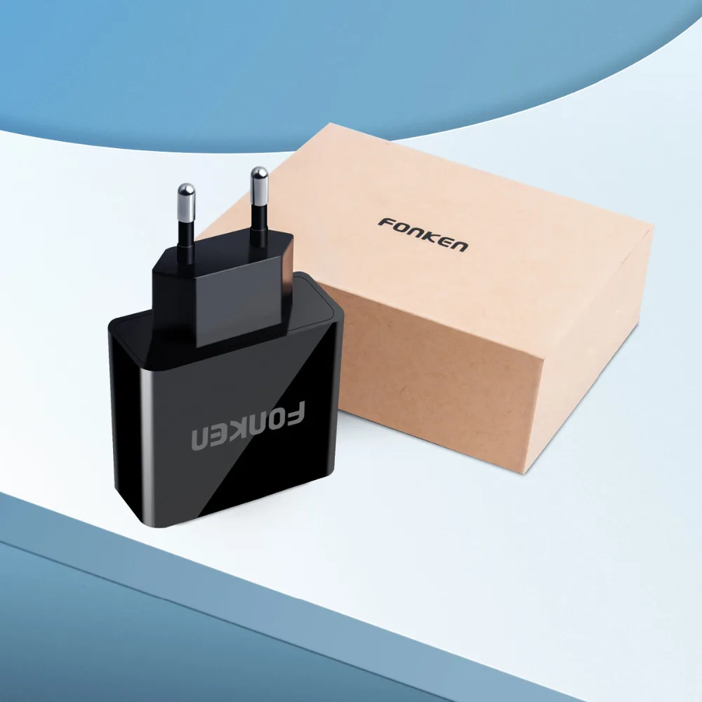 FONKEN 3 порта USB зарядное устройство Max 3A светодиодный дисплей портативный адаптер USB путешествия универсальное быстрое зарядное устройство для samsung huawei