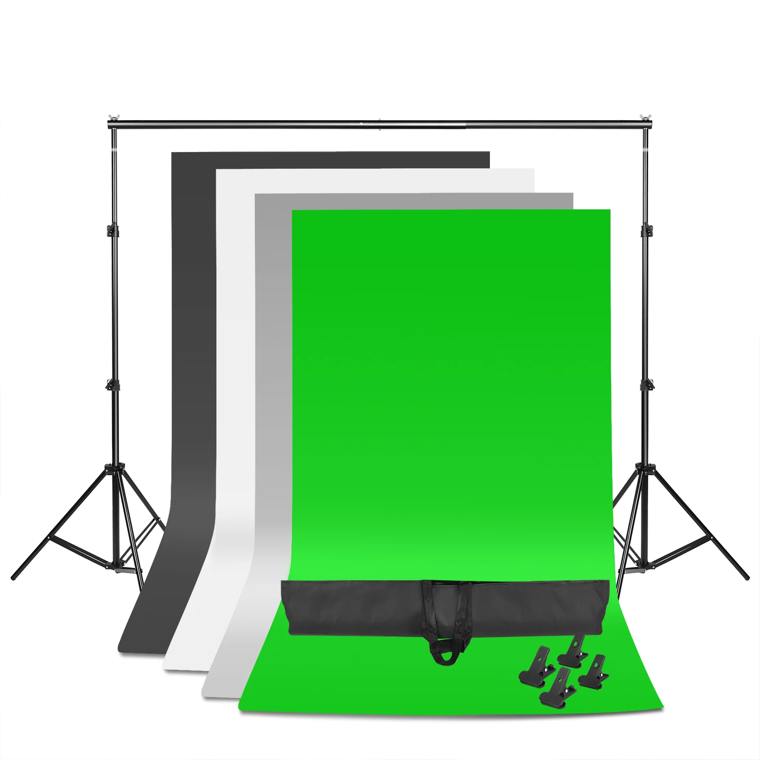 ZUOCHEN фотостудия черный белый зеленый серый фон Chroma Key Screen Background Stand Kit|Фон для