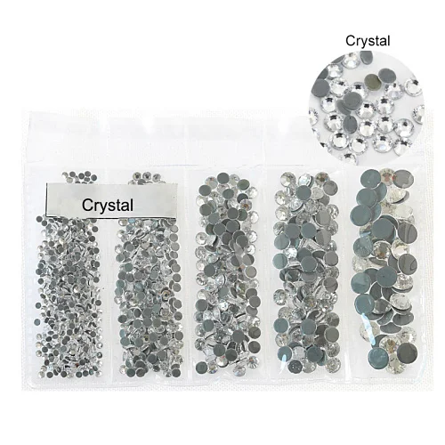 Crystal Смешанные размеры стеклянные стразы исправление хрусталя и искусственного алмаза AB железо на стразы Flatback исправление стразы для одежды B3700 - Цвет: Crystal