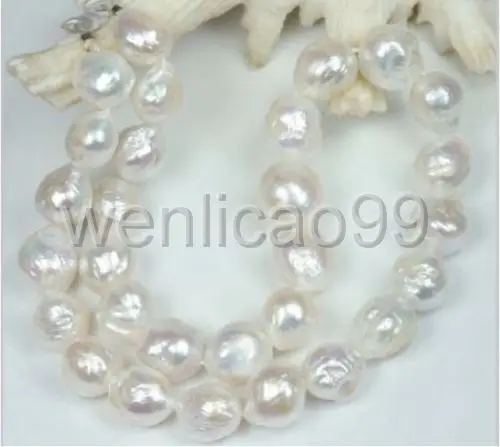 

RARE BAROQUE AAA 11-13 MM SOUTH SEA NATURAL White PEARL NECKLACE 18"