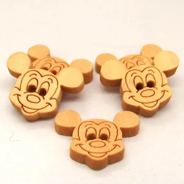 40 шт./лот деревянные пуговицы с изображением Микки Мауса ручные вспомогательные