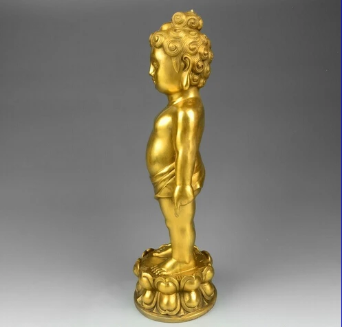 16 &quotТибет Буддизм Чистая латунь Медь храм буддийские мальчик статуя Будды