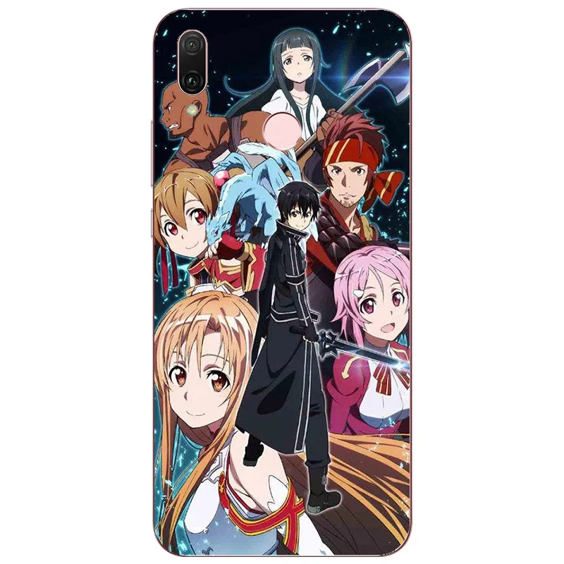 Силиконовый чехол с принтом Sword Art Online для Huawei P20 Lite Pro Y9 Prime 2018 2019 Honor 8A 8C 8X Max 9A 9C 9S 30