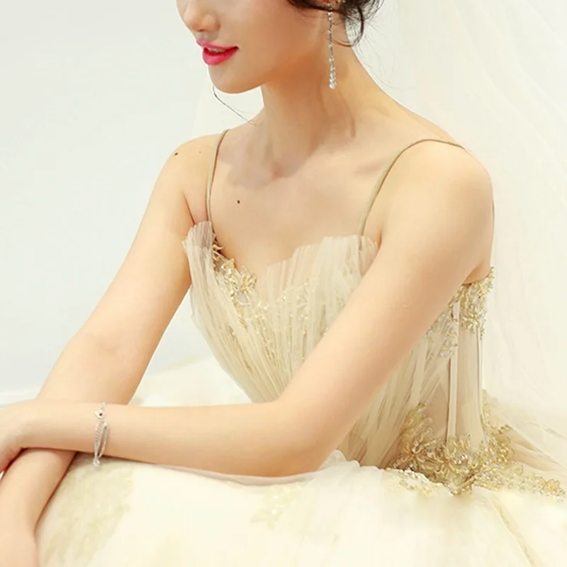 Свадебные платья 2018 романтическое платье принцессы свадебное на бретельках с