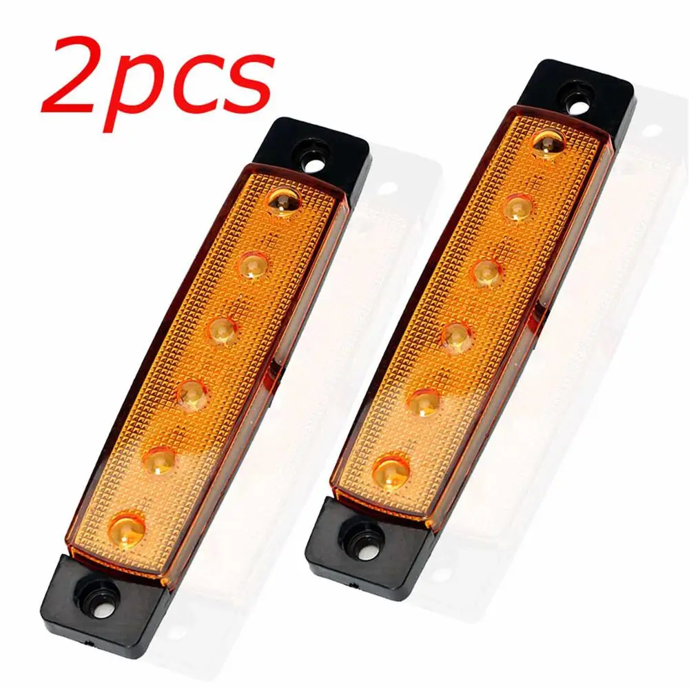 10x/4x/2x светодиодный 6 SMD Грузовой автомобиль Прицеп боковой маркер индикаторы поворота автомобиля тормозной задний Предупреждение ющий задний светильник 24 в 12 В - Цвет: 2x Yellow