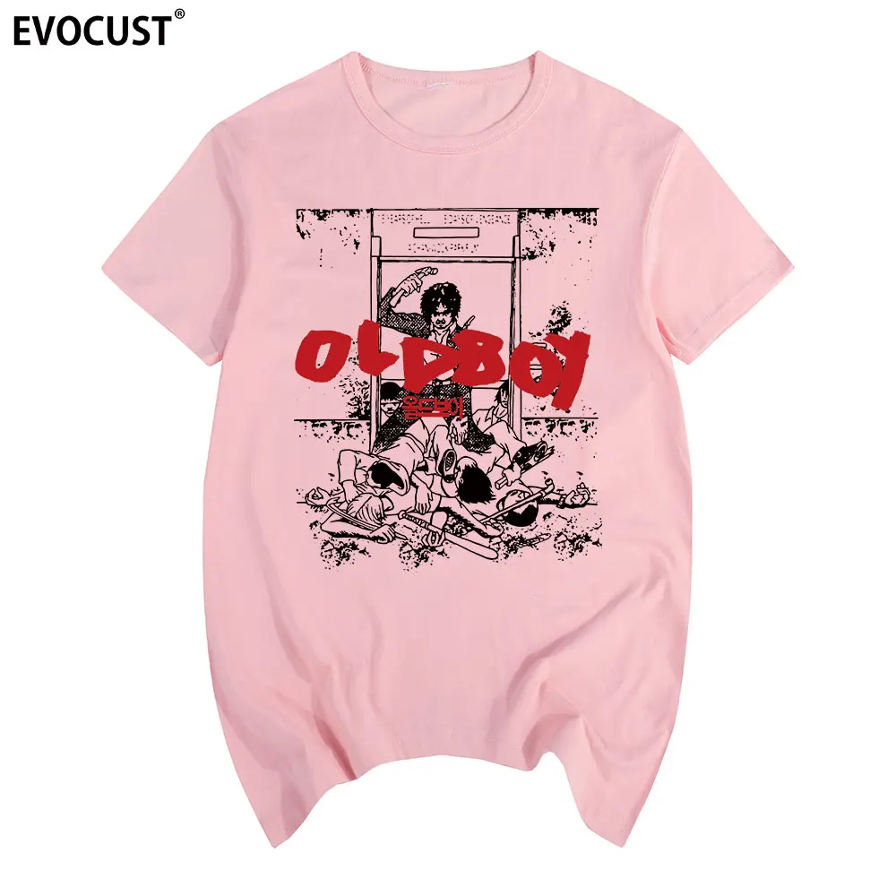 pink OLDBOY южнокорейская футболка из фильма Хлопковая мужская футболка Новая женская летняя - Цвет: pink