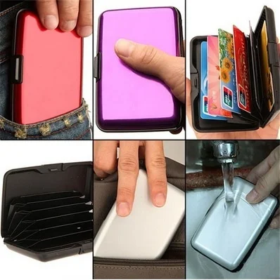 Waterproof Antimagnetic Business ID Credit Card Metal Pocket Mini Case Aluminum Cards Holder Wallet | Багаж и сумки