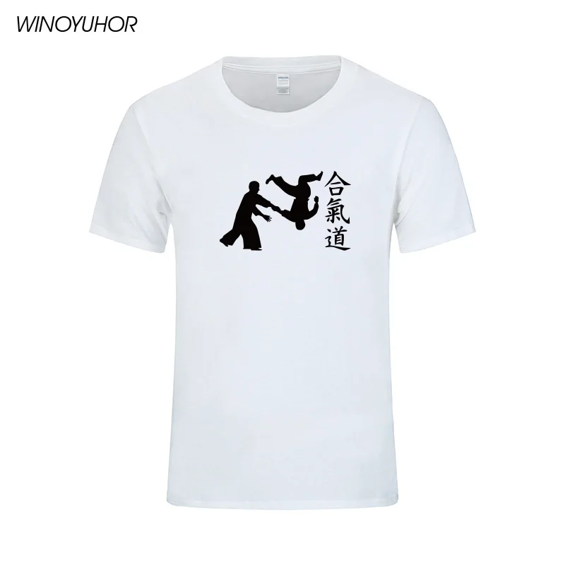 Айкидо боевые искусства футболка для мужчин 2021 Новая модная с короткими рукавами